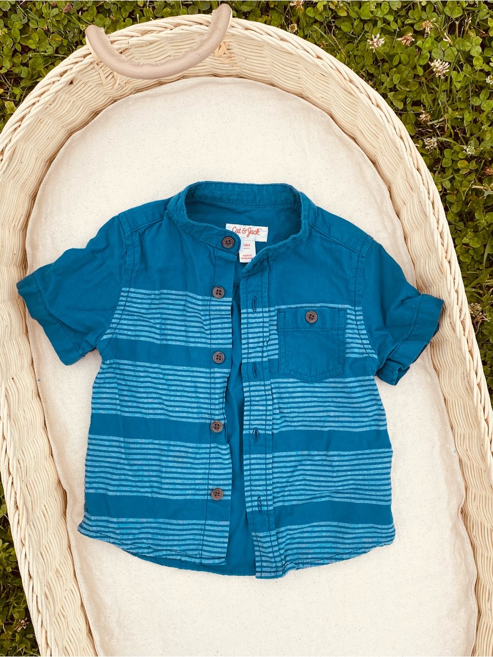 Cat & Jack Blue striped button up shirt 18 month
